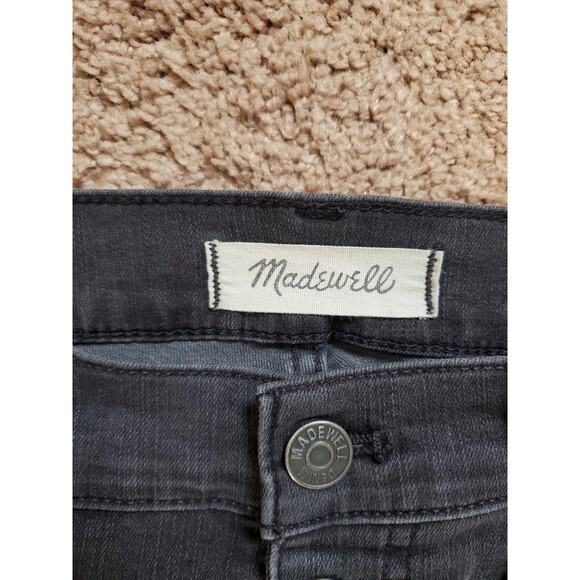 Madewell Black Button Fly 9" Mid-Rise Skinny Raw Hem Jeans Style #H3026, Size 28 - Picture 2 of 11